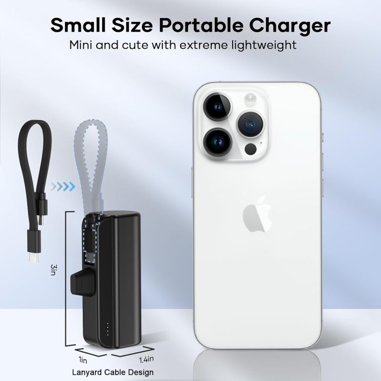 5000mAh Mini Portable Charger Power Bank Compatible with iPhone 14/13/12/11/XR/XS/X/8/7/6, MFi Certified Ultra-Compact 20W PD Fast Charging Small Cute Battery Pack(Black)
