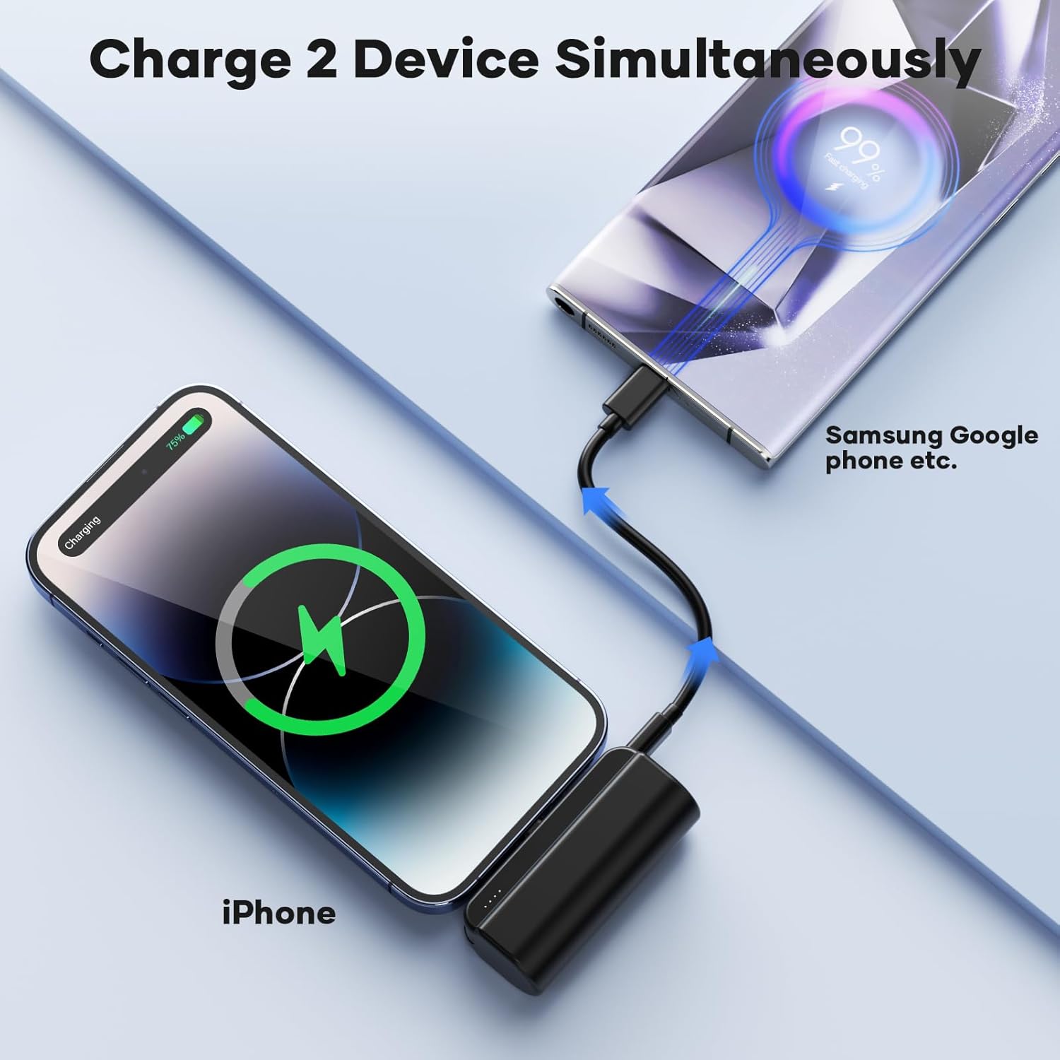 5000mAh Mini Portable Charger Power Bank Compatible with iPhone 14/13/12/11/XR/XS/X/8/7/6, MFi Certified Ultra-Compact 20W PD Fast Charging Small Cute Battery Pack(Black) - Image 5