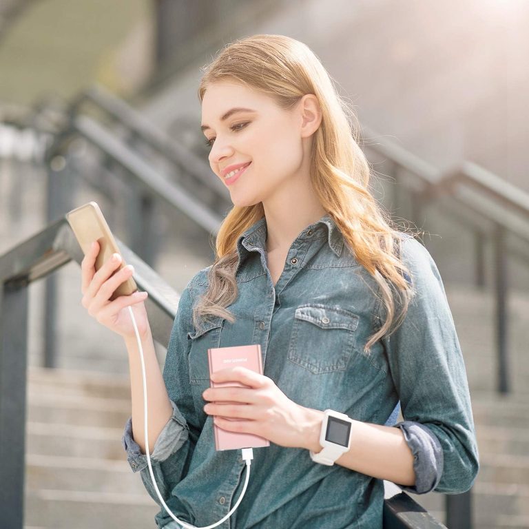 Pilot 4GS Portable Charger 12000mAh Fast Charging Power Bank Dual 3A High-Speed Output Battery Pack Compatible with iPhone 16 15 14 13 12 11 and More（Charging Cable Included (Rose Gold)