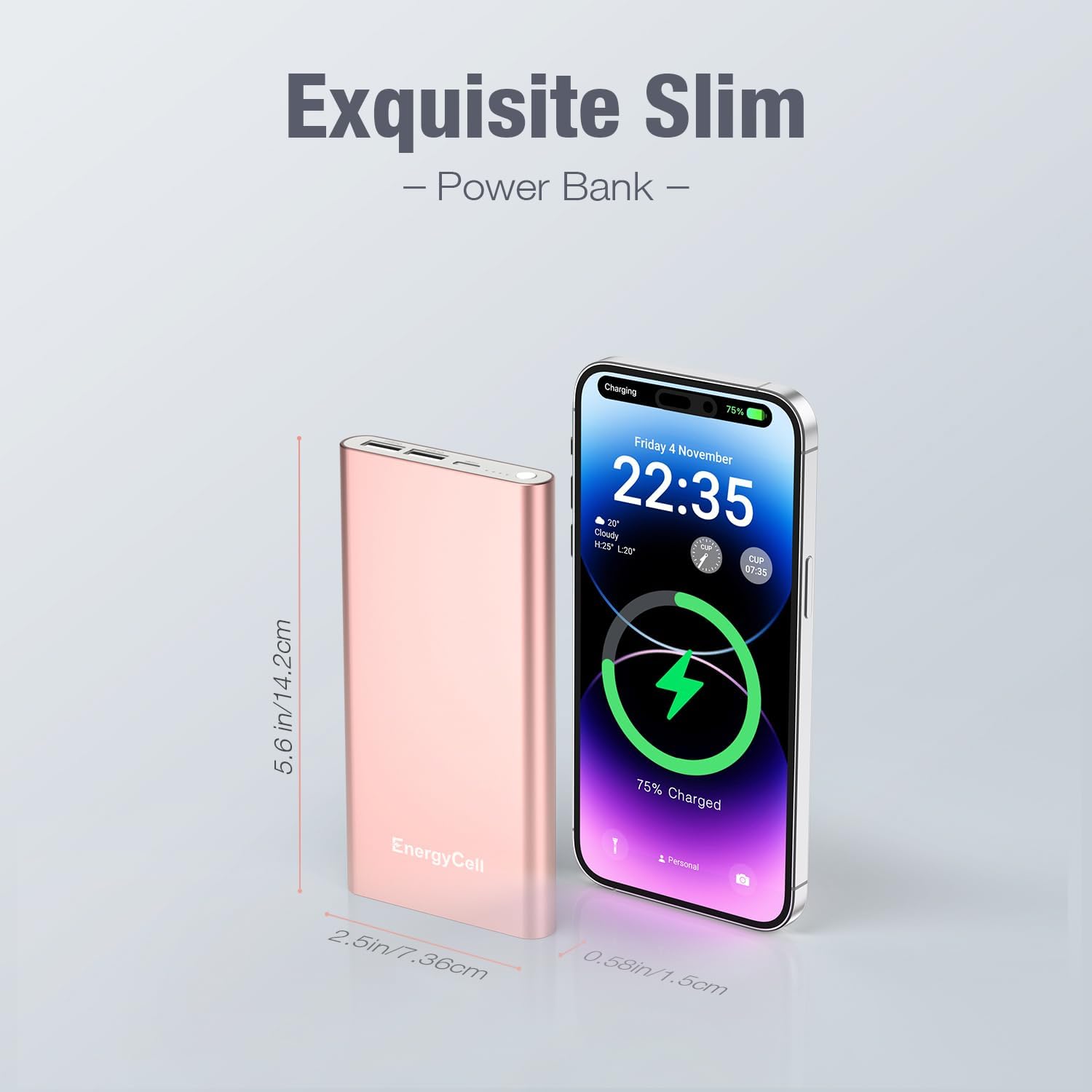 Pilot 4GS Portable Charger 12000mAh Fast Charging Power Bank Dual 3A High-Speed Output Battery Pack Compatible with iPhone 16 15 14 13 12 11 and More(Charging Cable Included (Rose Gold) - Image 7