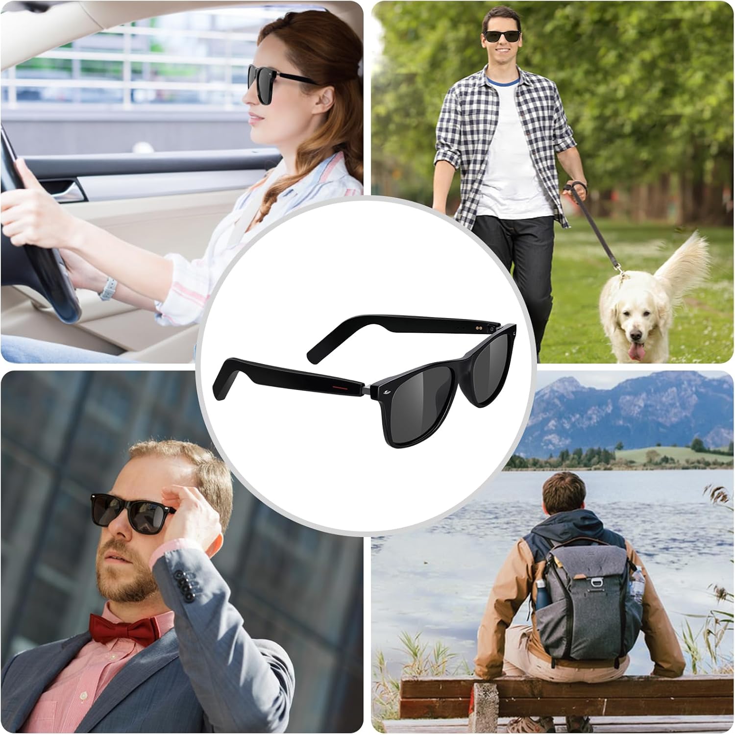 Polarized Smart Glasses for Men Women with AAC Speaker Open Ear Music Touch Control Remote Photo Hand-free Calling, Unisex Audio Intelligent Bluetooth 5.0 Sunglasses, Great Gift for Friends - Image 4